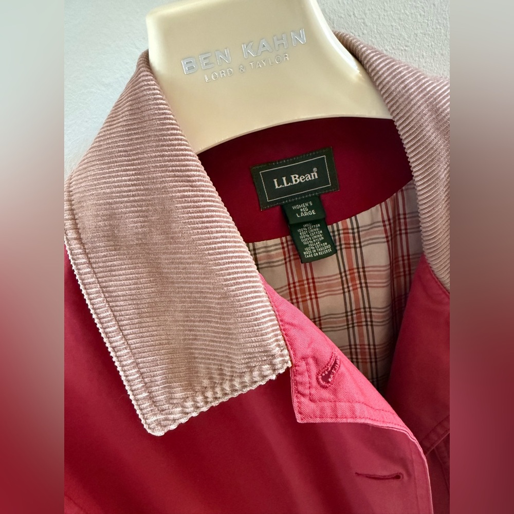 L.L.Bean Red/Brown Corduroy, Sz Large - Vintage Field Barn Jacket, Chore Coat - Picture 7 of 14